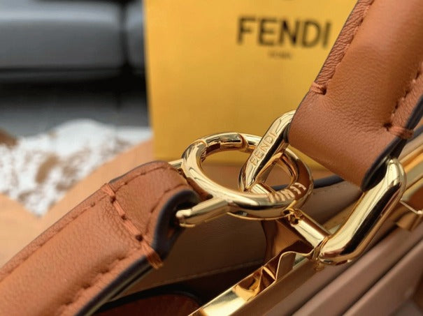 Boutique Quality || Fendi Peekaboo ISeeU Medium Bag In Brown Calfskin