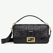 Boutique Quality || Fendi Large Baguette Bag In Black FF