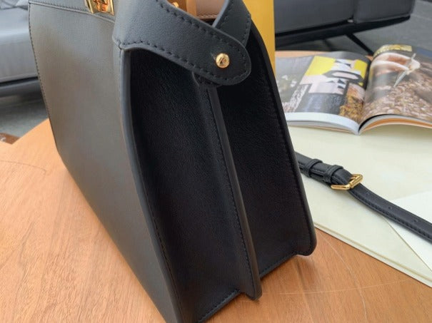 Boutique Quality || Fendi Peekaboo ISeeU Medium Bag In Black Calfskin