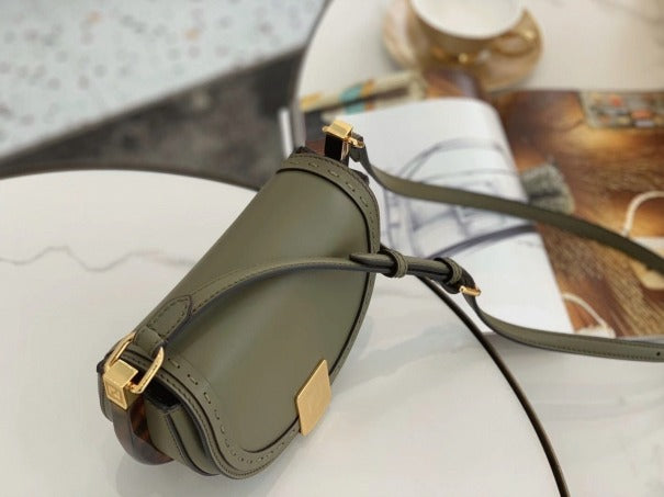 Boutique Quality || Fendi Moonlight Saddle Bag In Green Calfskin