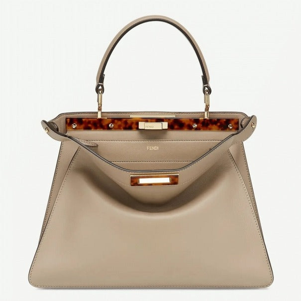 Boutique Quality || Fendi Peekaboo ISeeU Medium Bag In Grey Calfskin