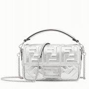 Boutique Quality || Fendi Small Baguette Bag In Silver FF