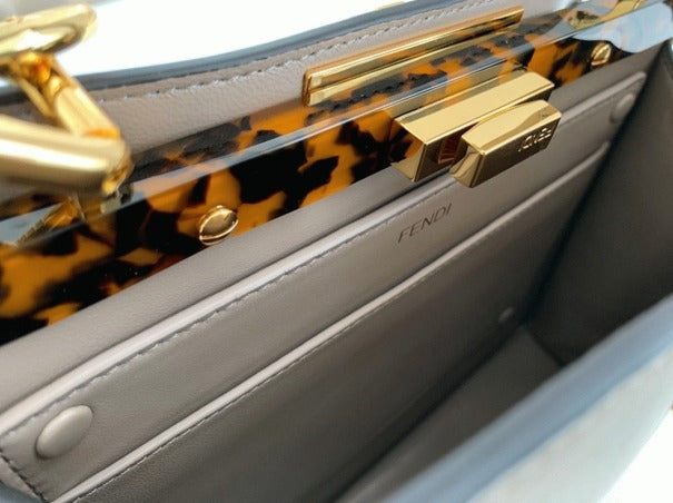 Boutique Quality || Fendi Peekaboo ISeeU Medium Bag In Grey Calfskin