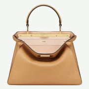 Boutique Quality || Fendi Peekaboo ISeeU Medium Bag In Beige Calfskin