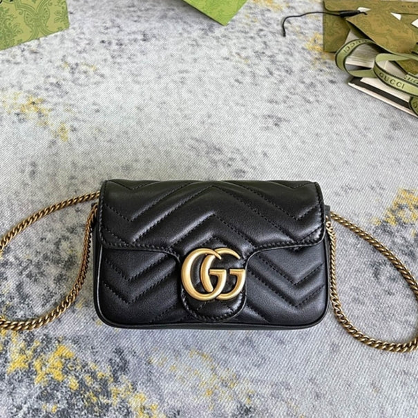 Boutique Quality || 476433 || GG Marmont Matelasse Leather Super Mini Bag
