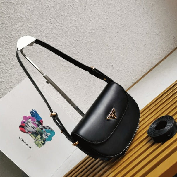 Boutique Quality || Prada Arque Shoulder Bag with Flap in Black