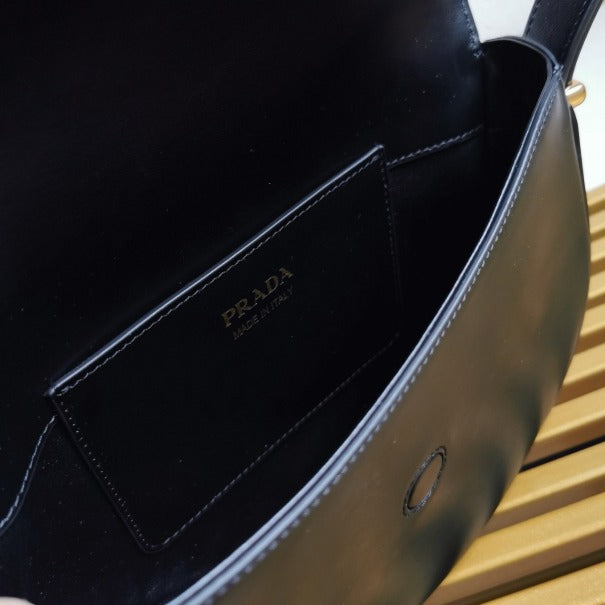 Boutique Quality || Prada Arque Shoulder Bag with Flap in Black