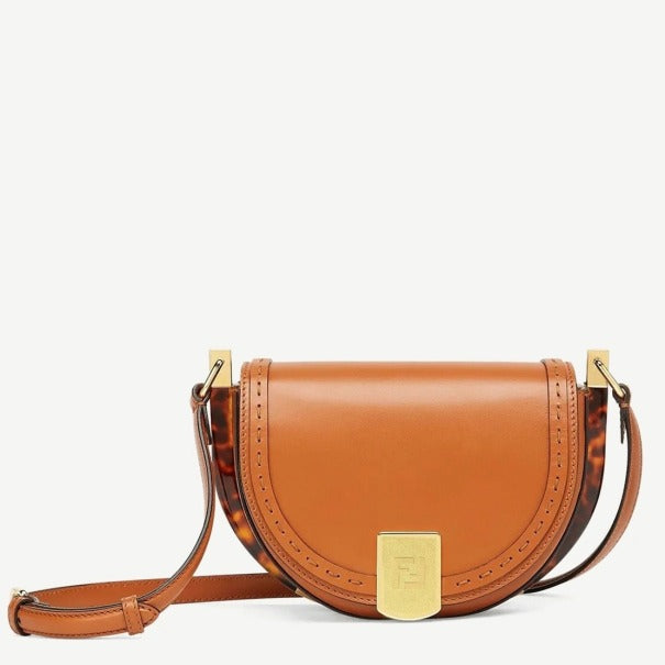 Boutique Quality || Fendi Moonlight Saddle Bag In Brown Calfskin