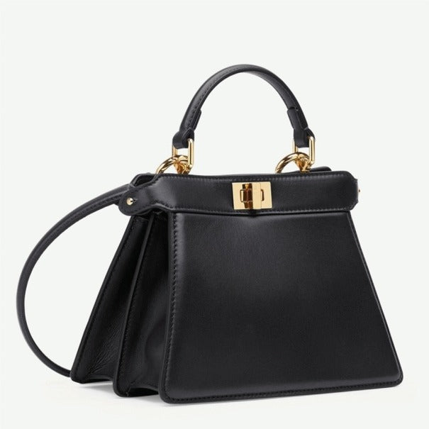 Boutique Quality || Fendi Peekaboo ISeeU Petite Bag In Black Nappa Leather