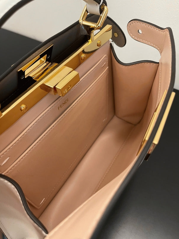 Boutique Quality || Fendi Peekaboo ISeeU Medium Bag In White Calfskin