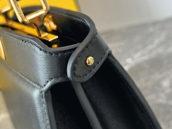 Boutique Quality || Fendi Peekaboo ISeeU Petite Bag In Black Nappa Leather