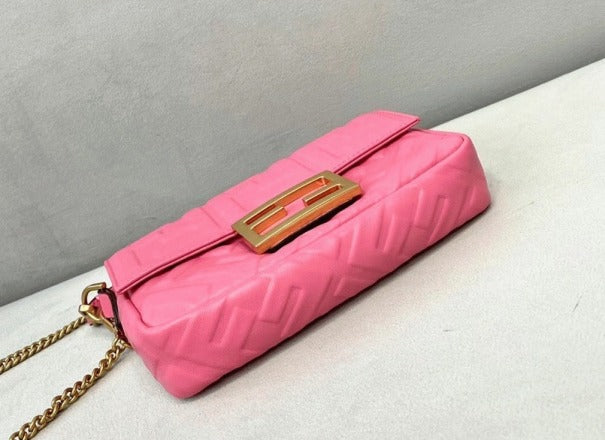 Boutique Quality || Fendi Small Baguette Bag In Pink FF