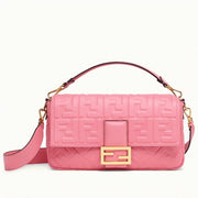 Boutique Quality || Fendi Large Baguette Bag In Pink FF