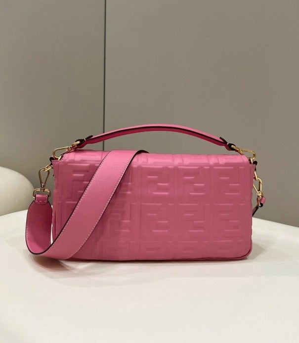 Boutique Quality || Fendi Large Baguette Bag In Pink FF