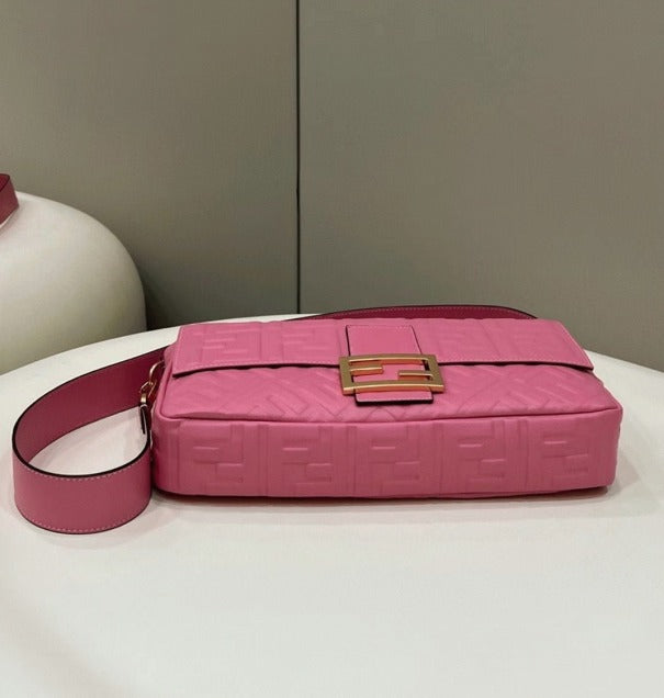 Boutique Quality || Fendi Large Baguette Bag In Pink FF