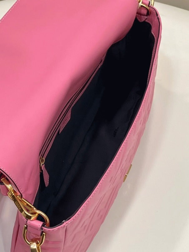 Boutique Quality || Fendi Large Baguette Bag In Pink FF