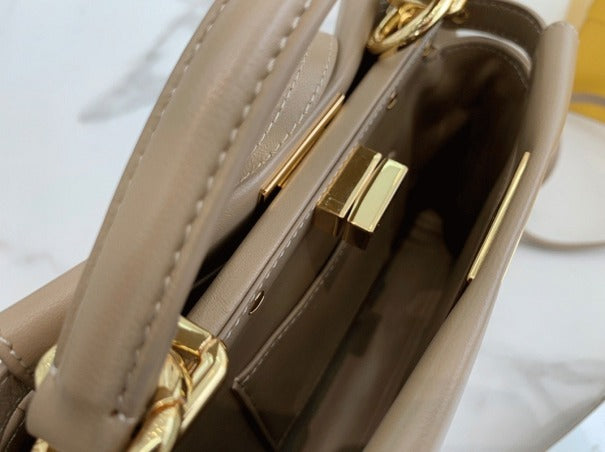 Boutique Quality || Fendi Peekaboo Mini Bag In Dove Grey Nappa Leather