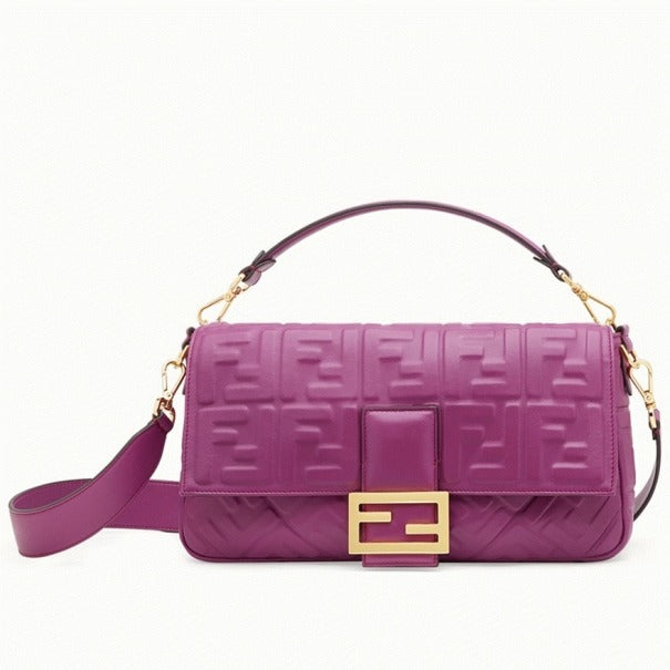 Boutique Quality || Fendi Large Baguette Bag In Purple FF