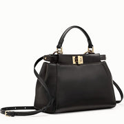 Boutique Quality || Fendi Peekaboo Mini Bag In Black Nappa Leather