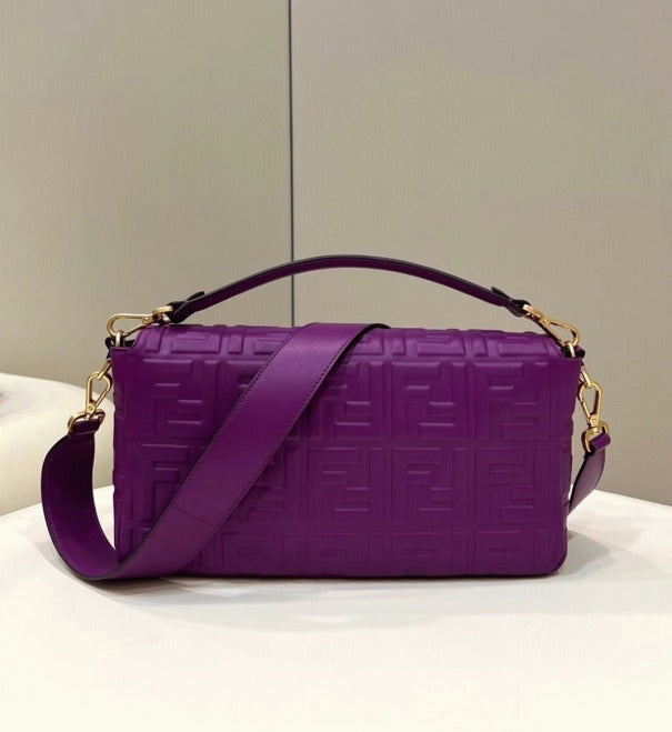 Boutique Quality || Fendi Large Baguette Bag In Purple FF
