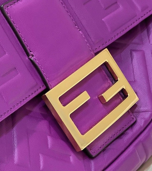 Boutique Quality || Fendi Large Baguette Bag In Purple FF