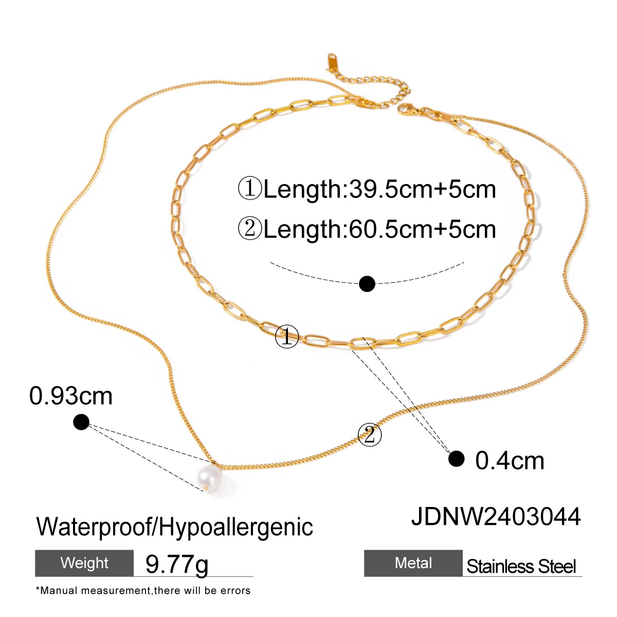 Pearl Round Pendant Stainless Steel Necklace