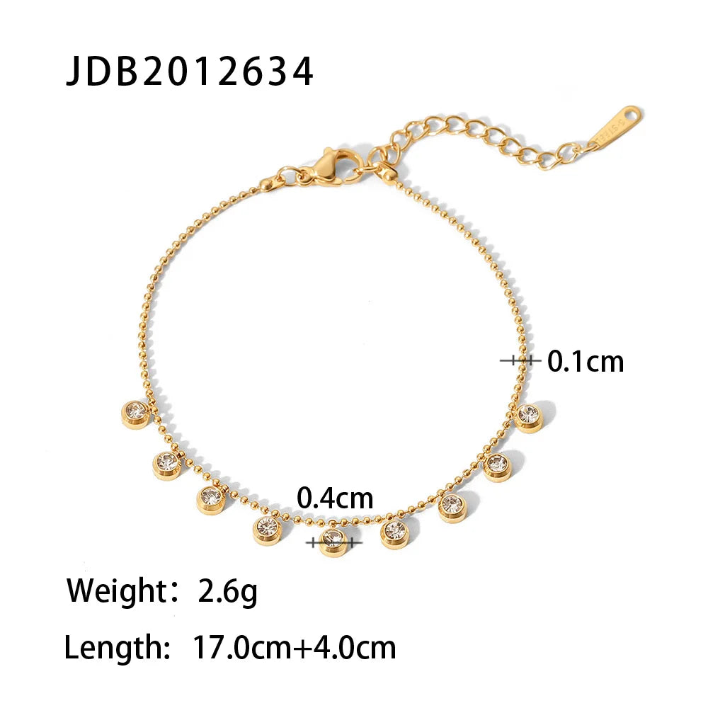 18K Gold Plated Zircon Stainless Steel Necklace