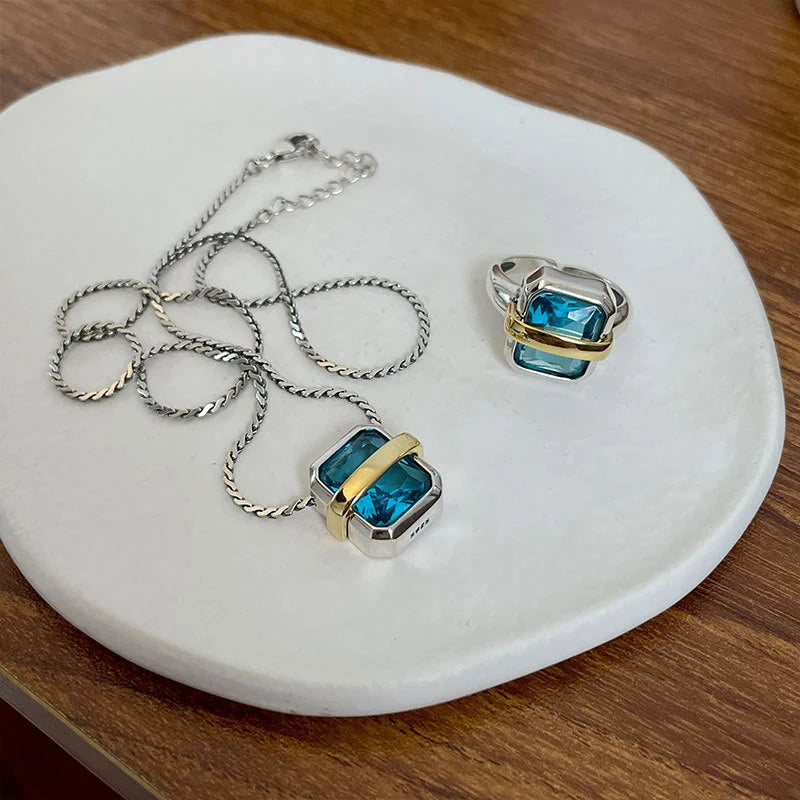Necklace Crystal Punk Clavicle Chain