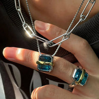 Thumbnail for Necklace Crystal Punk Clavicle Chain