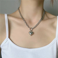 Thumbnail for Punk Big Love Heart Chain Pendant
