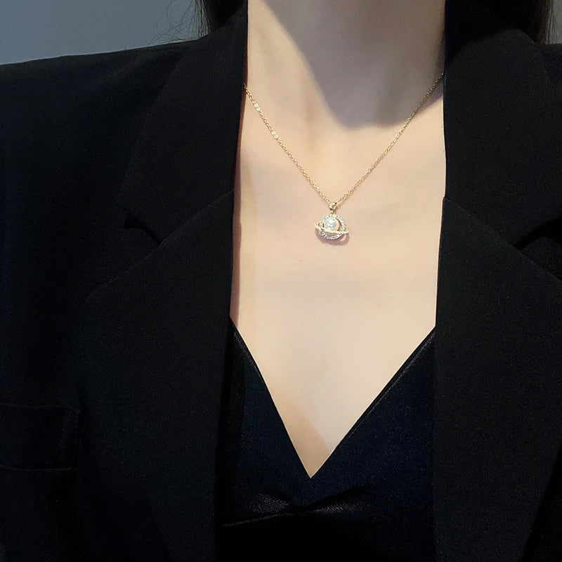 Stainless Steel Pearl Ring Surround Pendant