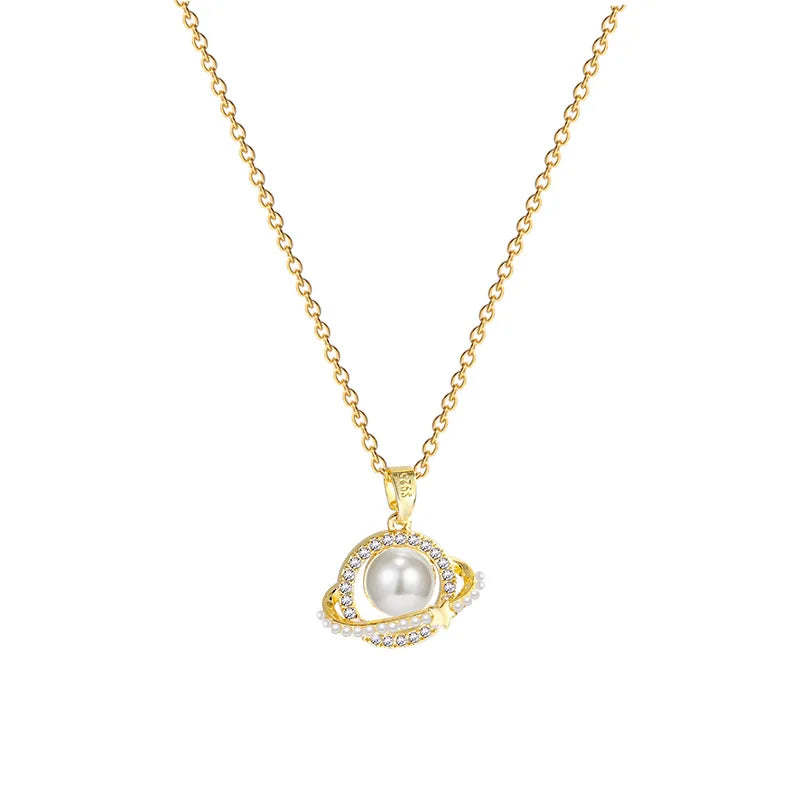 Stainless Steel Pearl Ring Surround Pendant