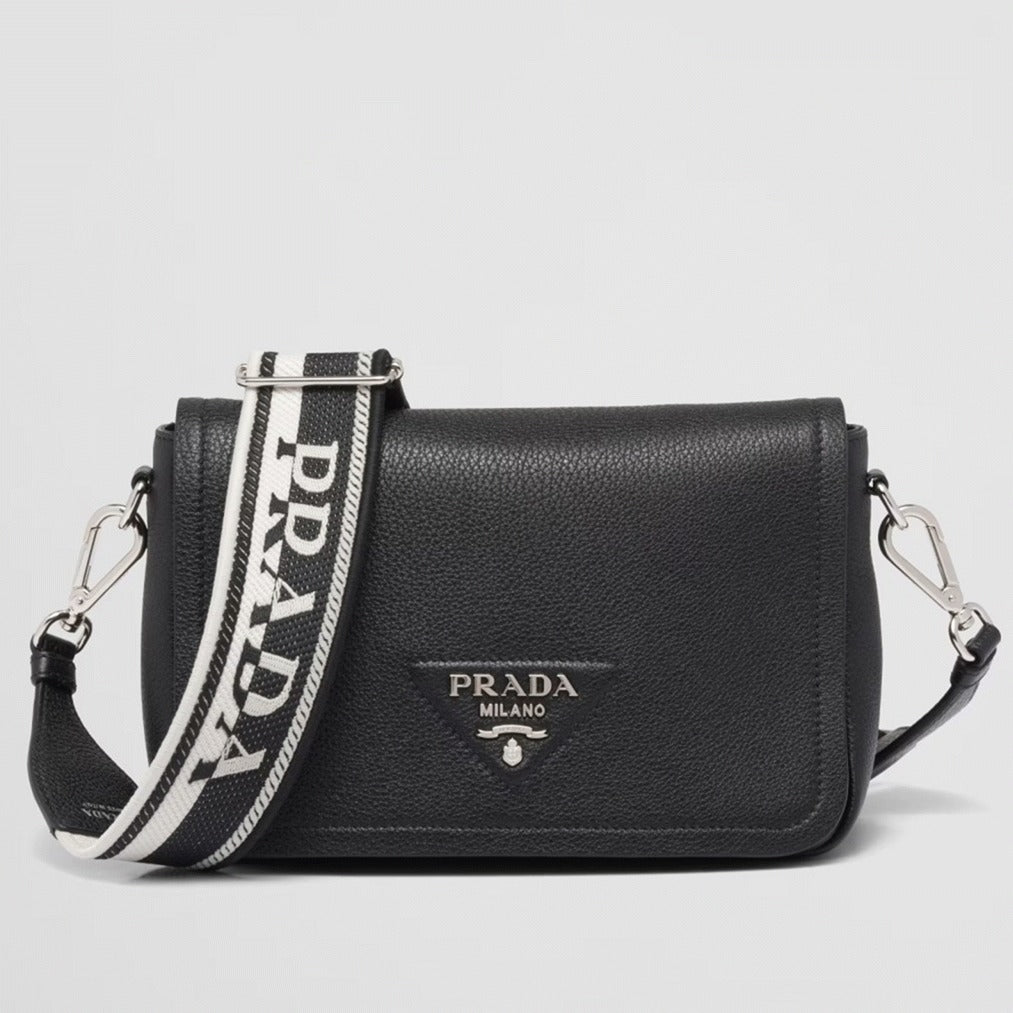 Boutique Quality || Prada Flap Shoulder Bag Knockoff in Black