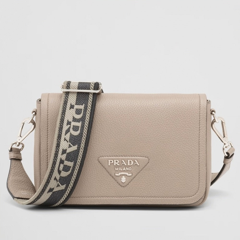 Boutique Quality || Prada Flap Shoulder Bag in Grey