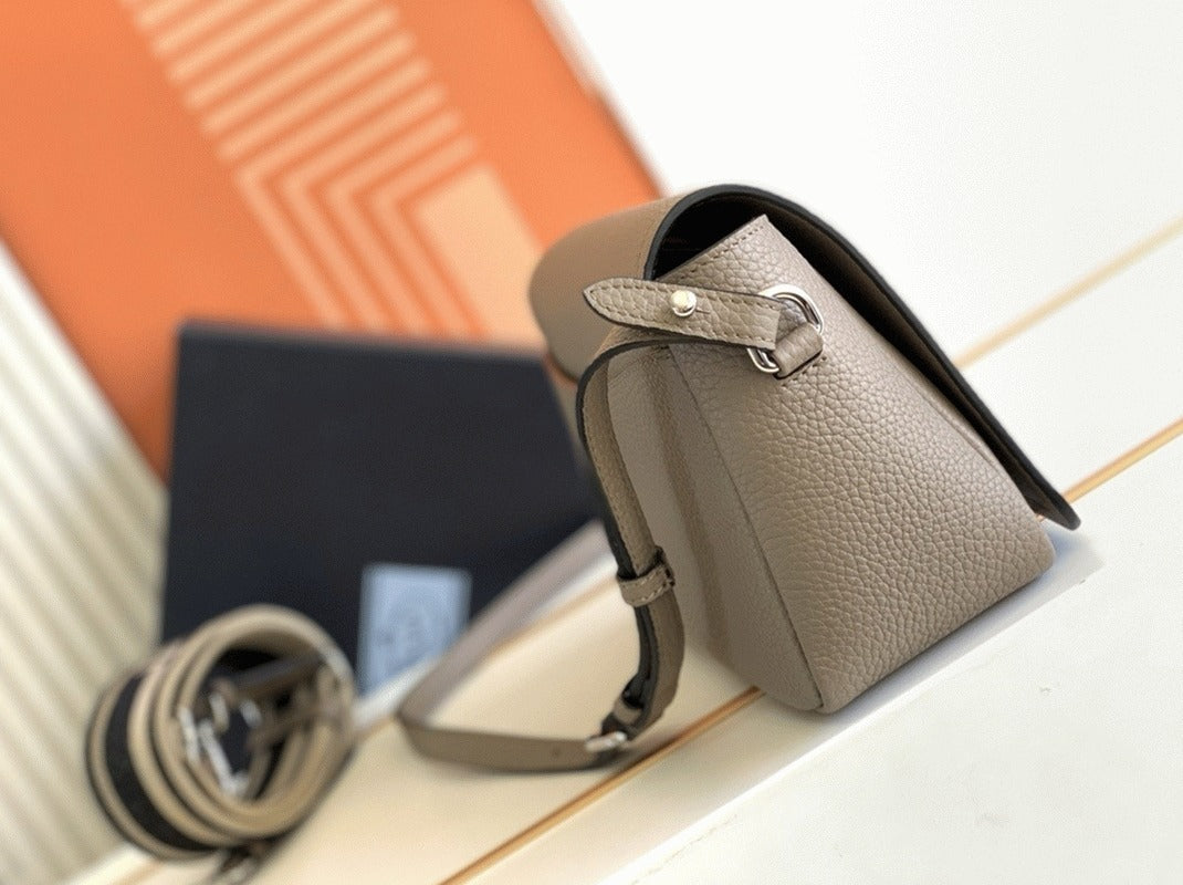 Boutique Quality || Prada Flap Shoulder Bag in Grey