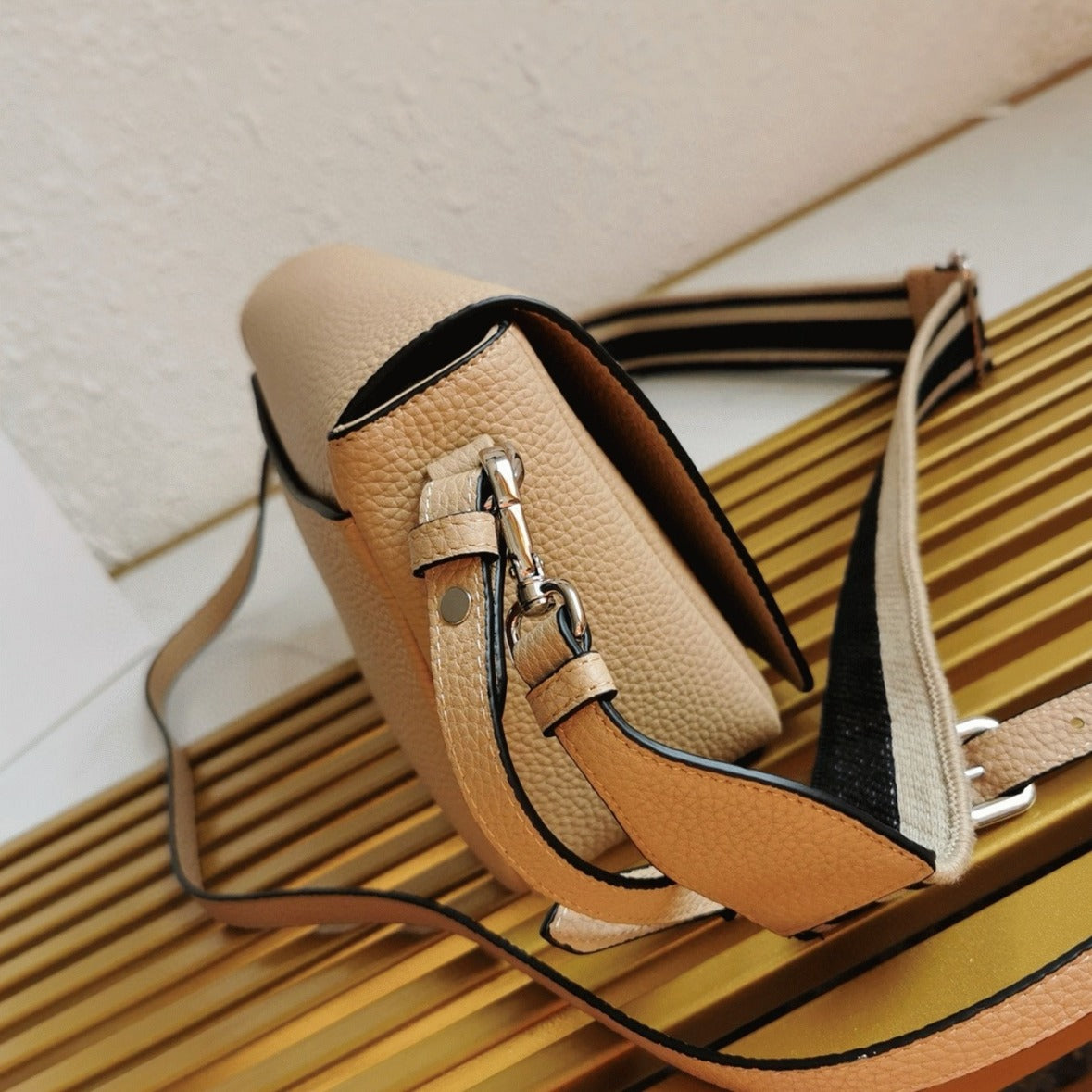 Boutique Quality || Prada Flap Shoulder Bag in Sand