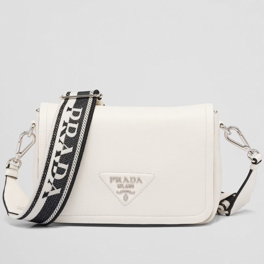 Boutique Quality || Prada Flap Shoulder Bag in White