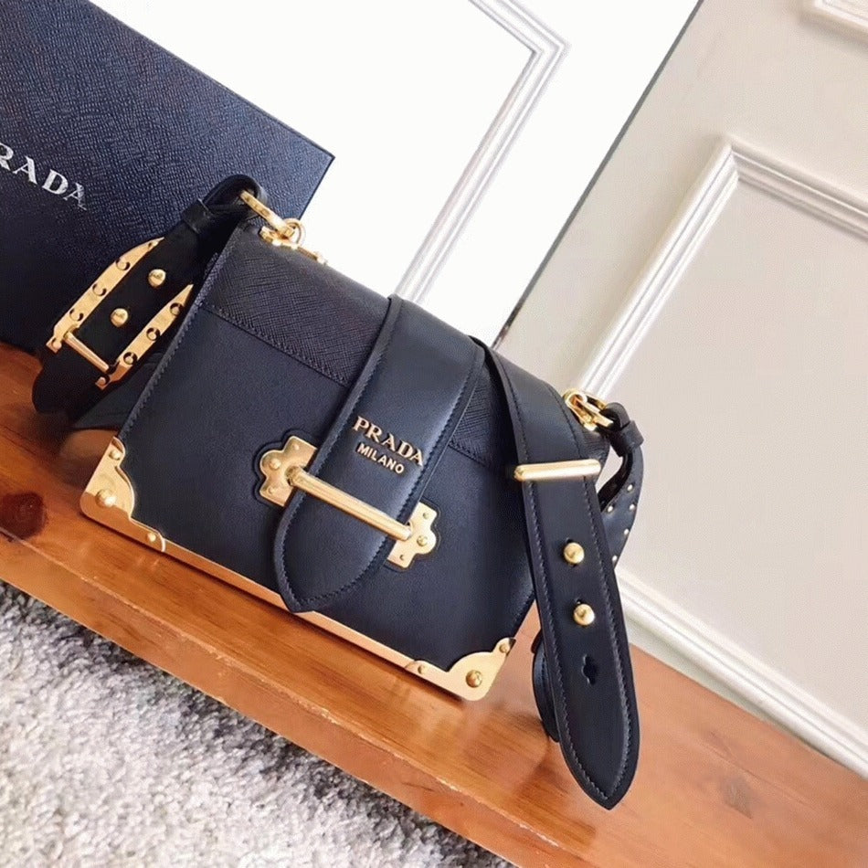 Boutique Quality || Prada Black Cahier Shoulder Bag