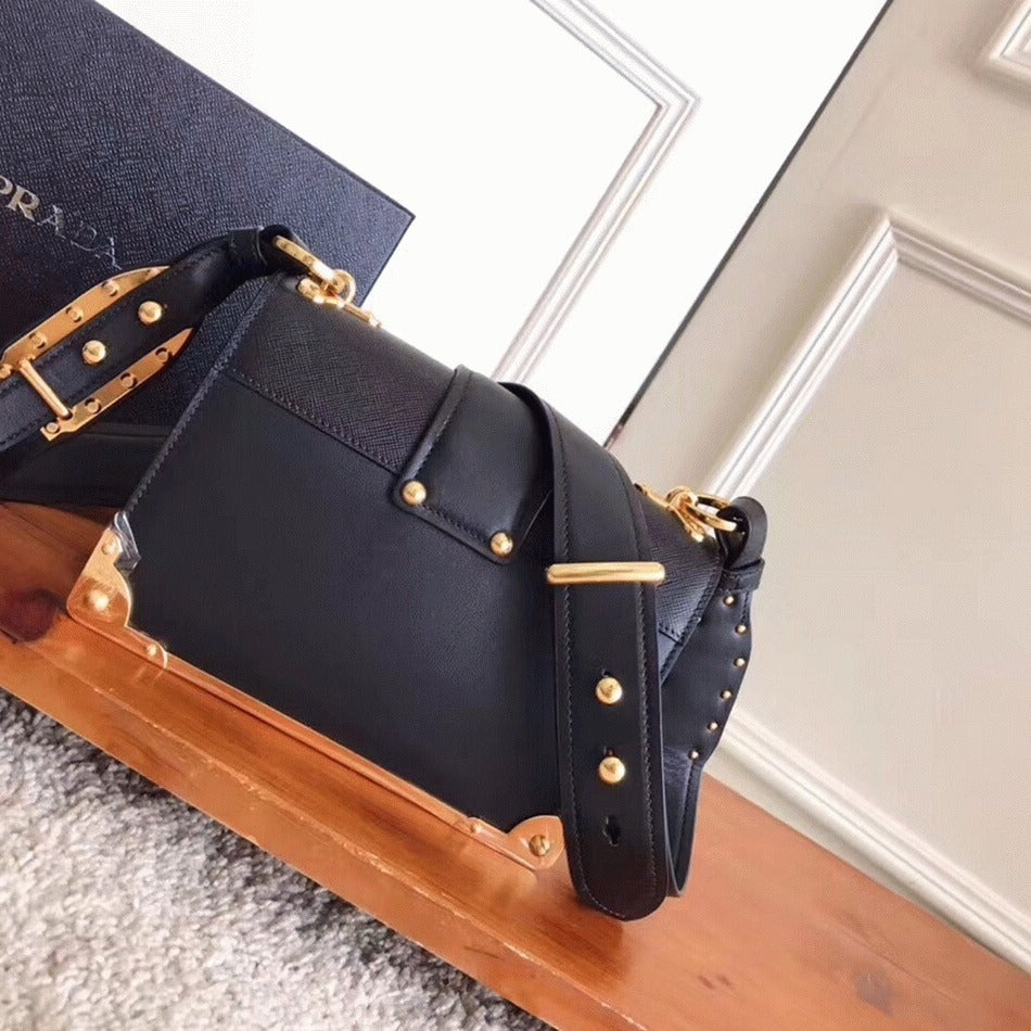 Boutique Quality || Prada Black Cahier Shoulder Bag