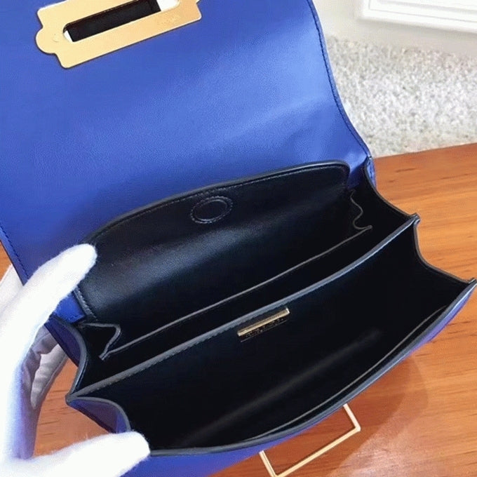Boutique Quality || Prada Blue/Black Cahier Shoulder Bag