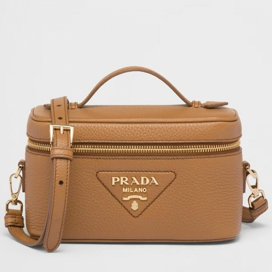 Boutique Quality || Prada Mini Vanity Bag in Brown