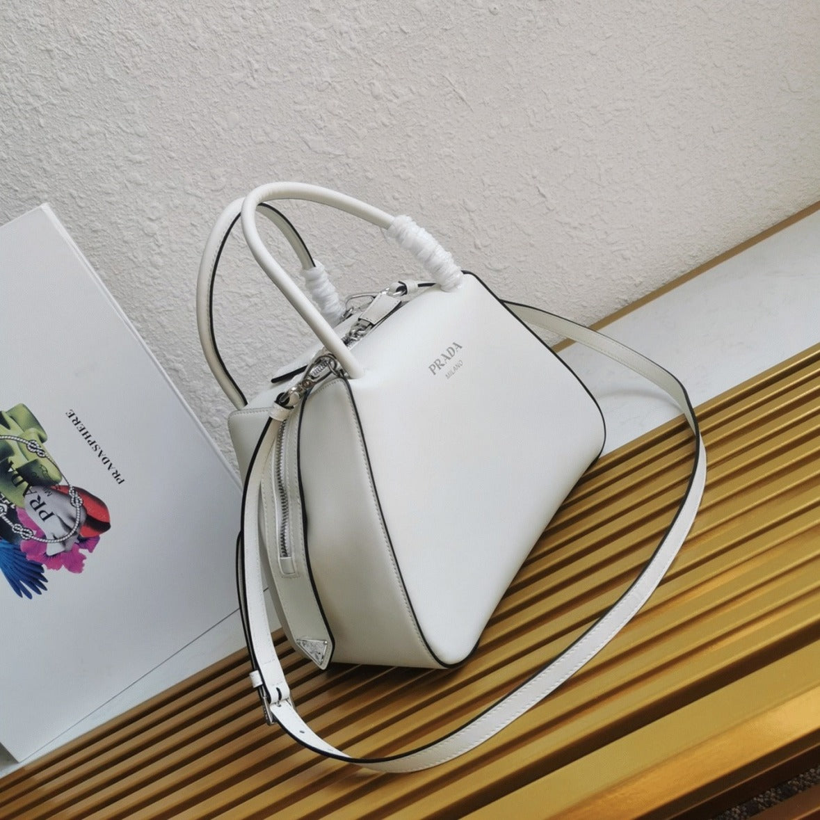 Boutique Quality || Prada Supernova Small Top Handle Bag in White