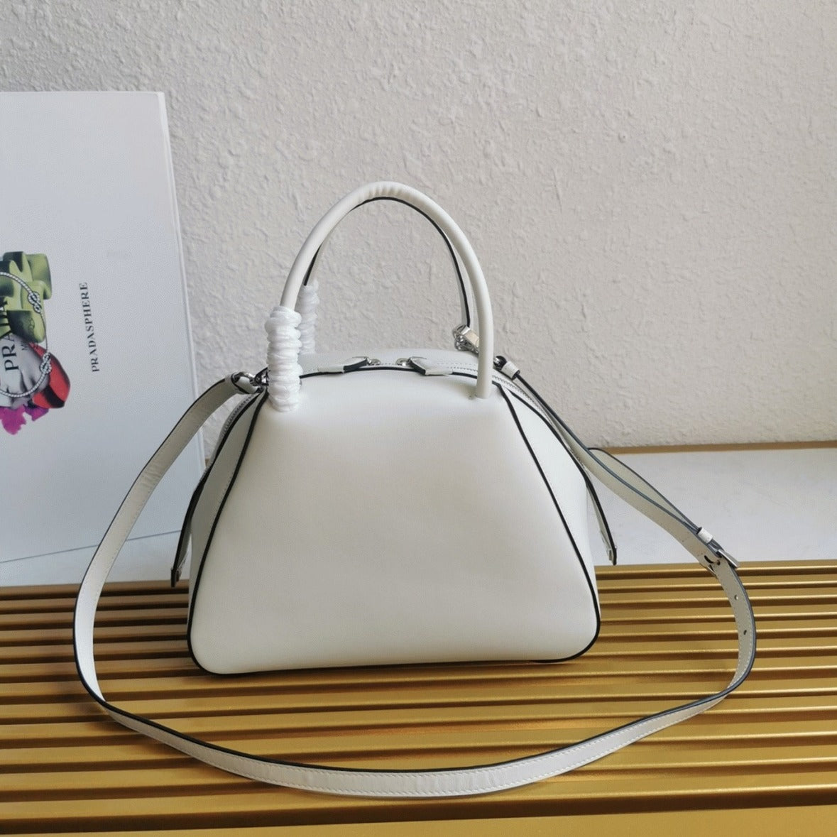 Boutique Quality || Prada Supernova Small Top Handle Bag in White