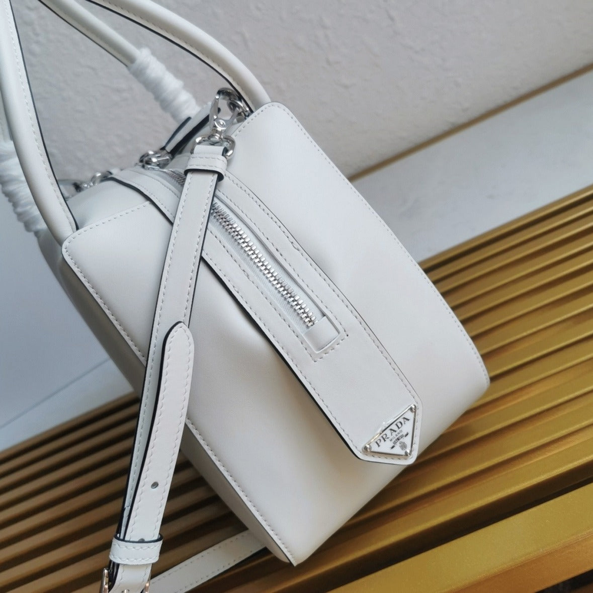 Boutique Quality || Prada Supernova Small Top Handle Bag in White