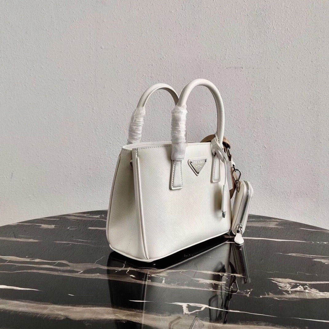 Boutique Quality || Prada White Galleria Mini Bag