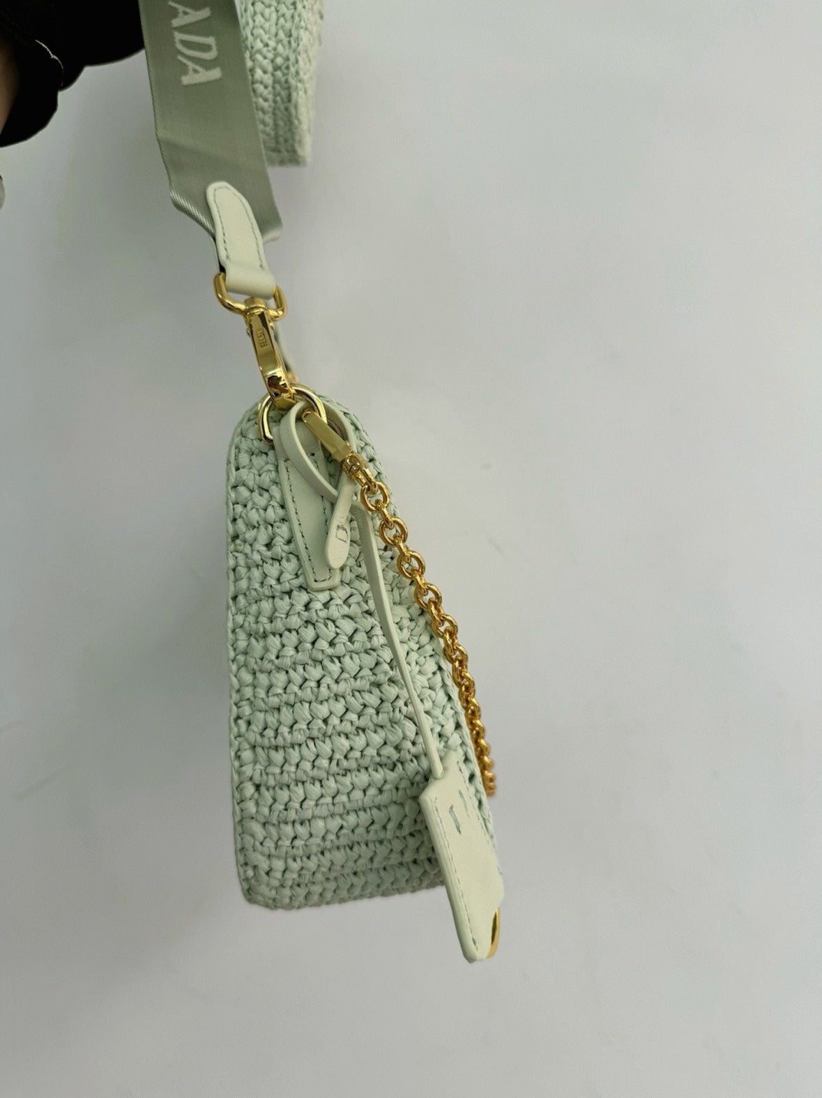 Boutique Quality || Prada Re-Edition Crochet Bag in Aqua