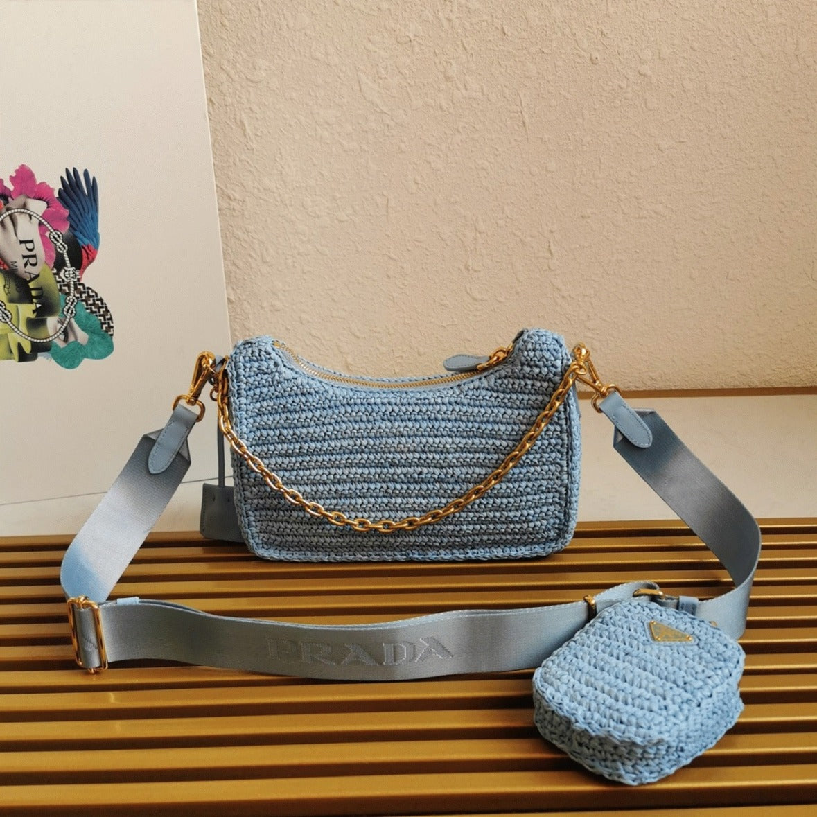 Boutique Quality || Prada Re-Edition Shoulder Bag in Blue