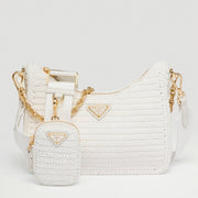 Boutique Quality || Prada Re-Edition Crochet Bag in White