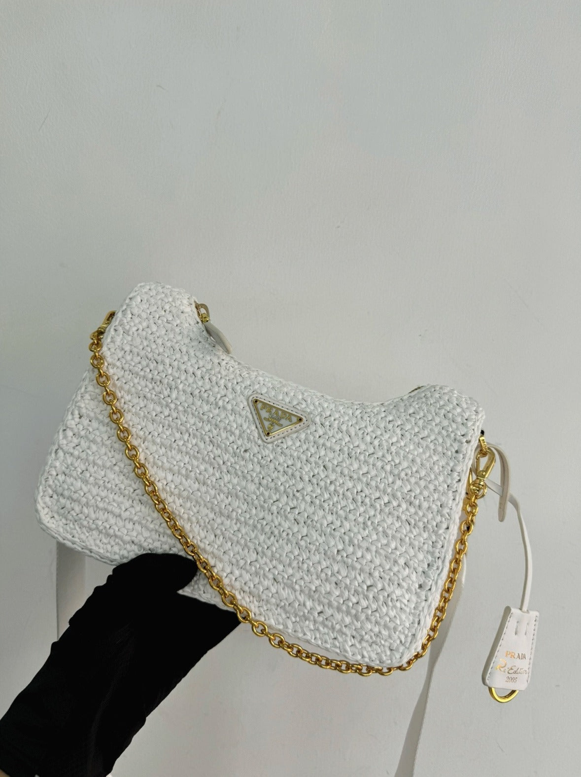 Boutique Quality || Prada Re-Edition Crochet Bag in White