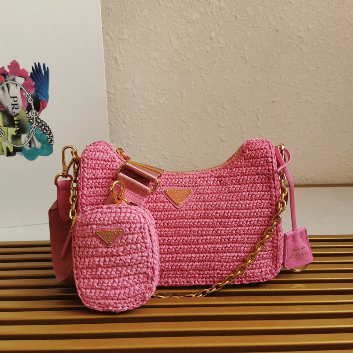 Boutique Quality || Prada Re-Edition Shoulder Bag in Pink